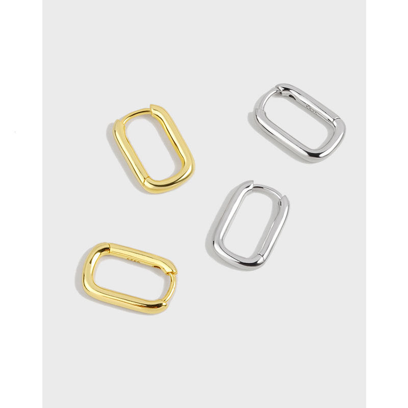 Sterling Sier U-shaped Simple Cold Style Design Sense Geometric Stud Earrings
