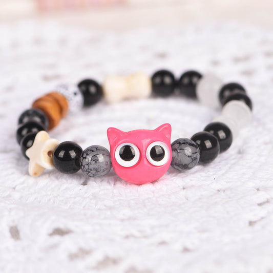 Cat Beaded Cute Elastic String Ceramic Bracelets