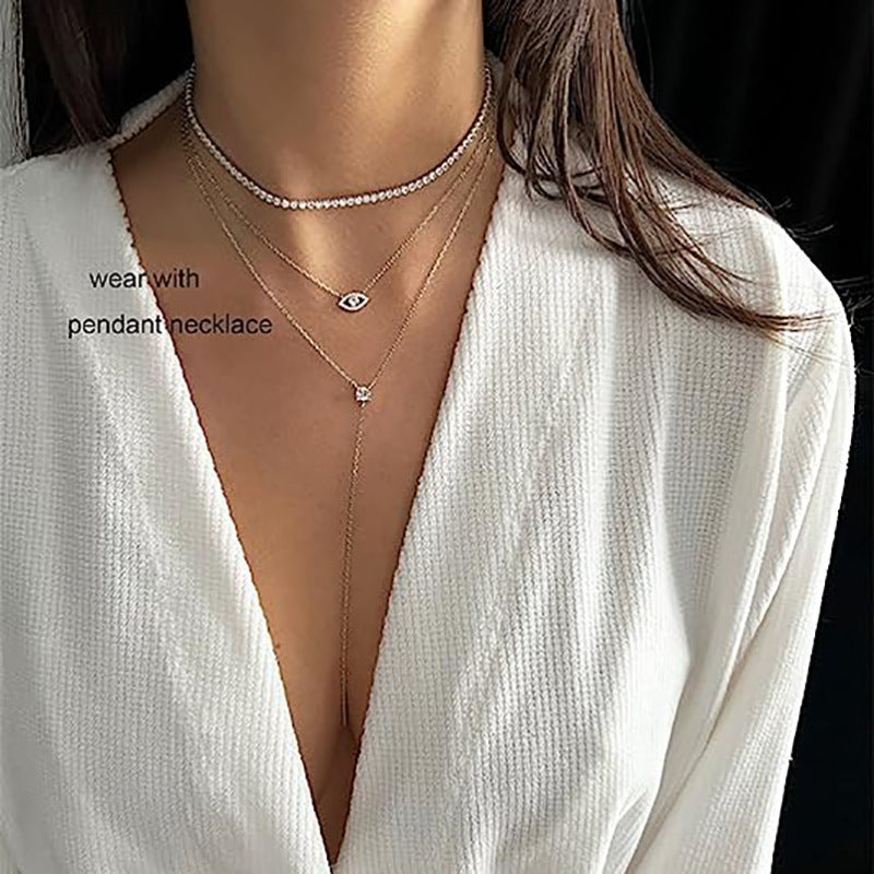 Women's Style Full Diamond Clavicle Chain Fashion Necklaces