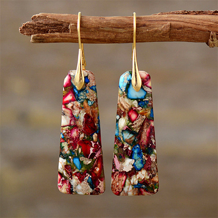 Emperor Stone Water Drop Female Temperament Earrings