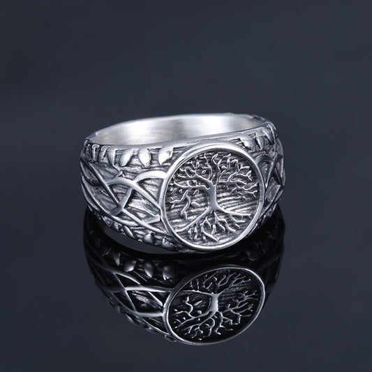 Viking Style Lucky Tree Vine Stainless Rings