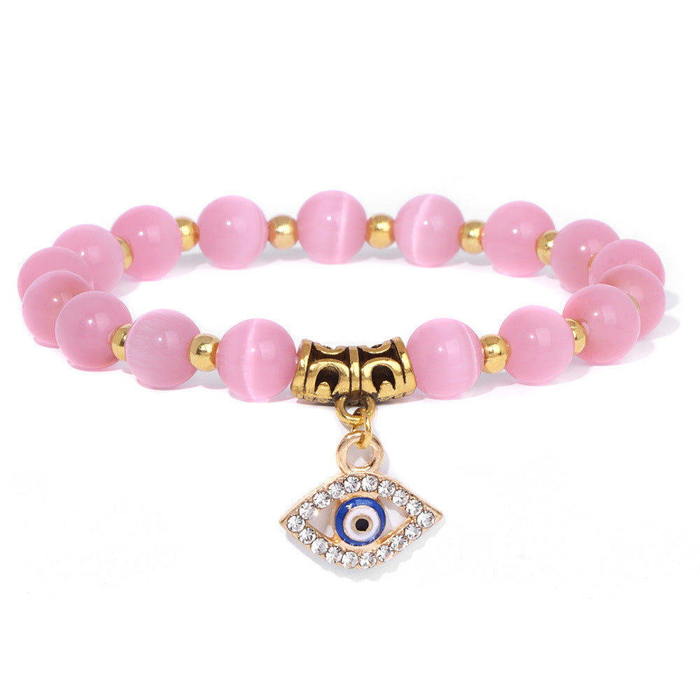 Women's & Men's Natural Stone Beads Female Devil's Eye Bracelets