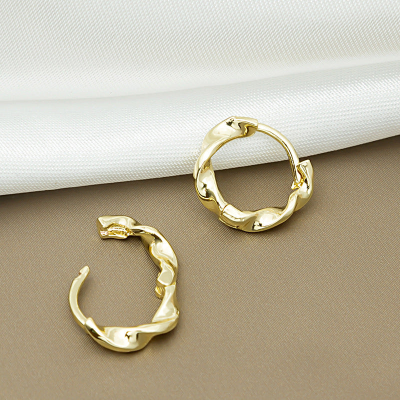 Circle Style Small Exquisite Advanced Design Earrings