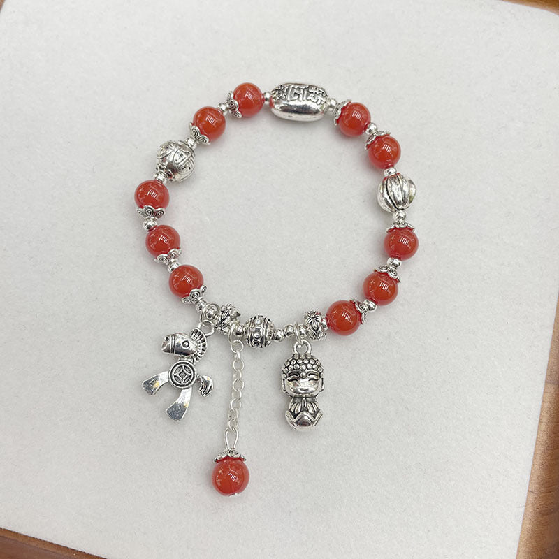 Ethnic Style Lucky Cat Bag Vintage Bracelet