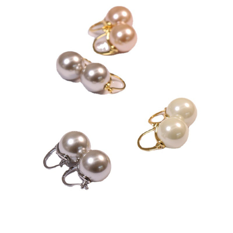 Copper Pieces Gold Plated Korean Simple Baroque Glass Pearl Earrings