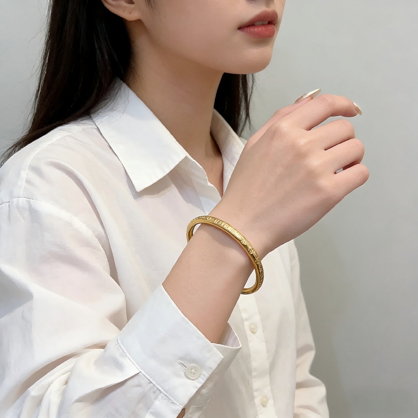 Women's Chinese Style Ancient Versatile High Sense Retro Gold Lettering Bracelets