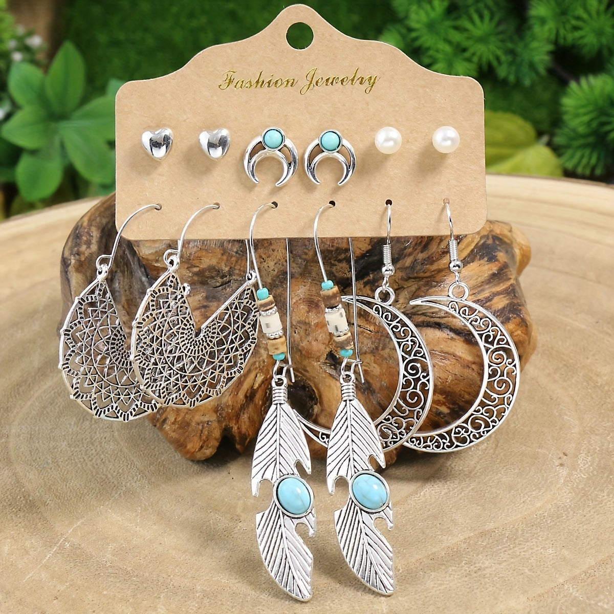 Ethnic Style Bohemian Eardrops Combination Drop-shaped Earrings