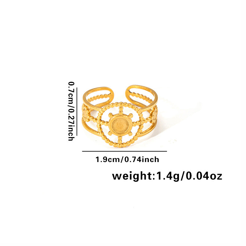 Leaf Love Polka Dot Knotted Titanium Rings