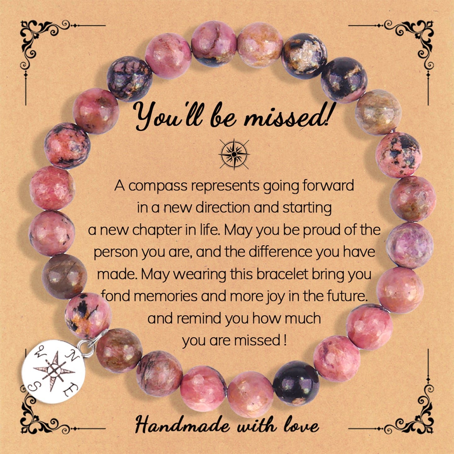 Graduation Pink Zebra Rhodochrosite Crystal African Bracelets