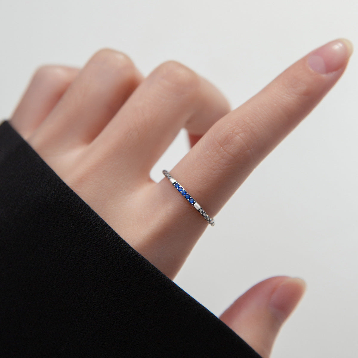 Women's Vintage Thai Sier Stylish Opening Adjustable Snake Pattern Inlaid Rings