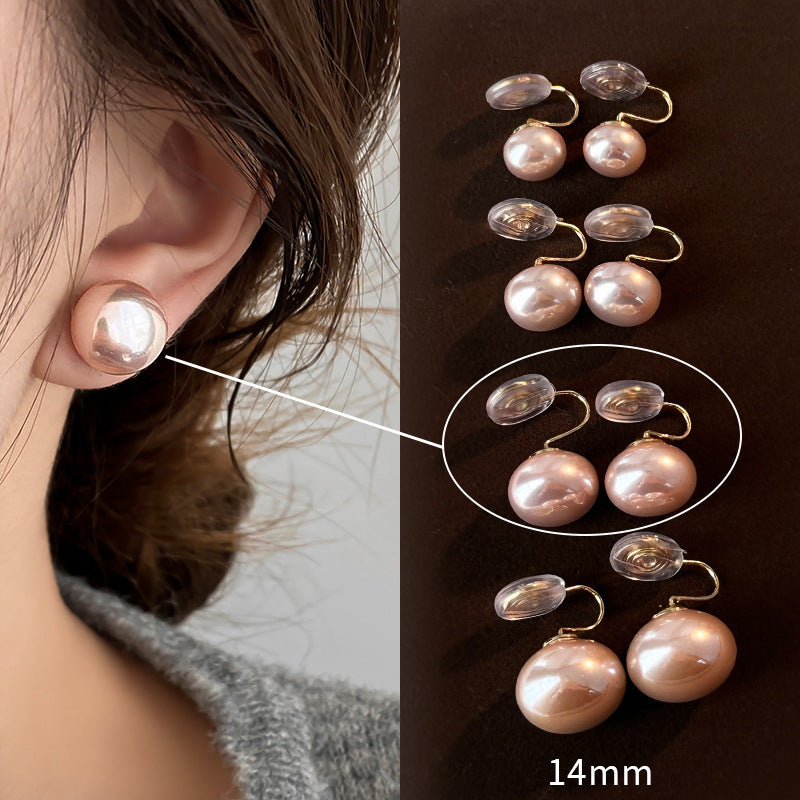 Women's Blossom Pink Steamed Bread Pearl Sterling Sier High-grade Earrings