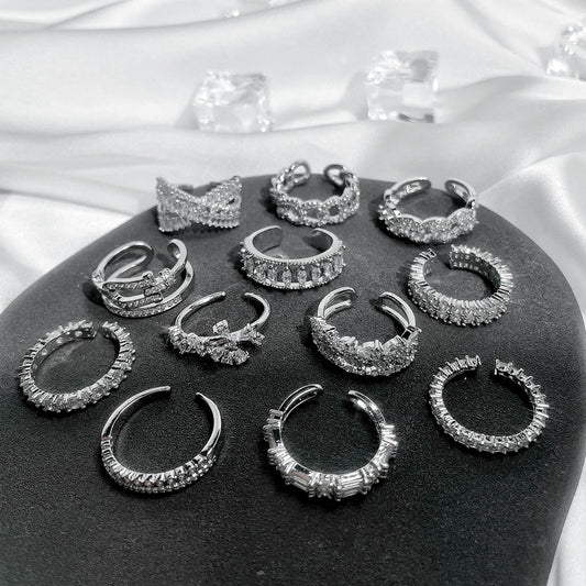 Luxury High-grade Full Diamond Open-end Zircon Rings