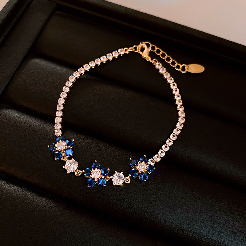 Irregular Square Flower Heart Water Drops Light Luxury High Bracelet