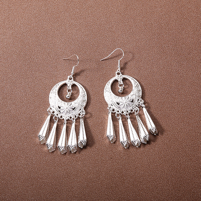 Sier Family Minority Ethnic Style Tourist Attractions Earrings