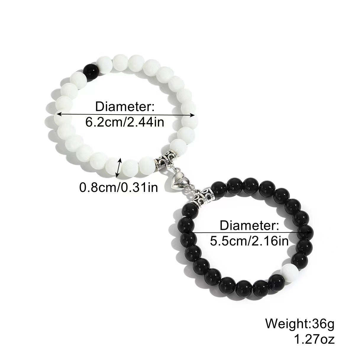 Day Turquoise Couple Love Magnetic Buckle Bracelets