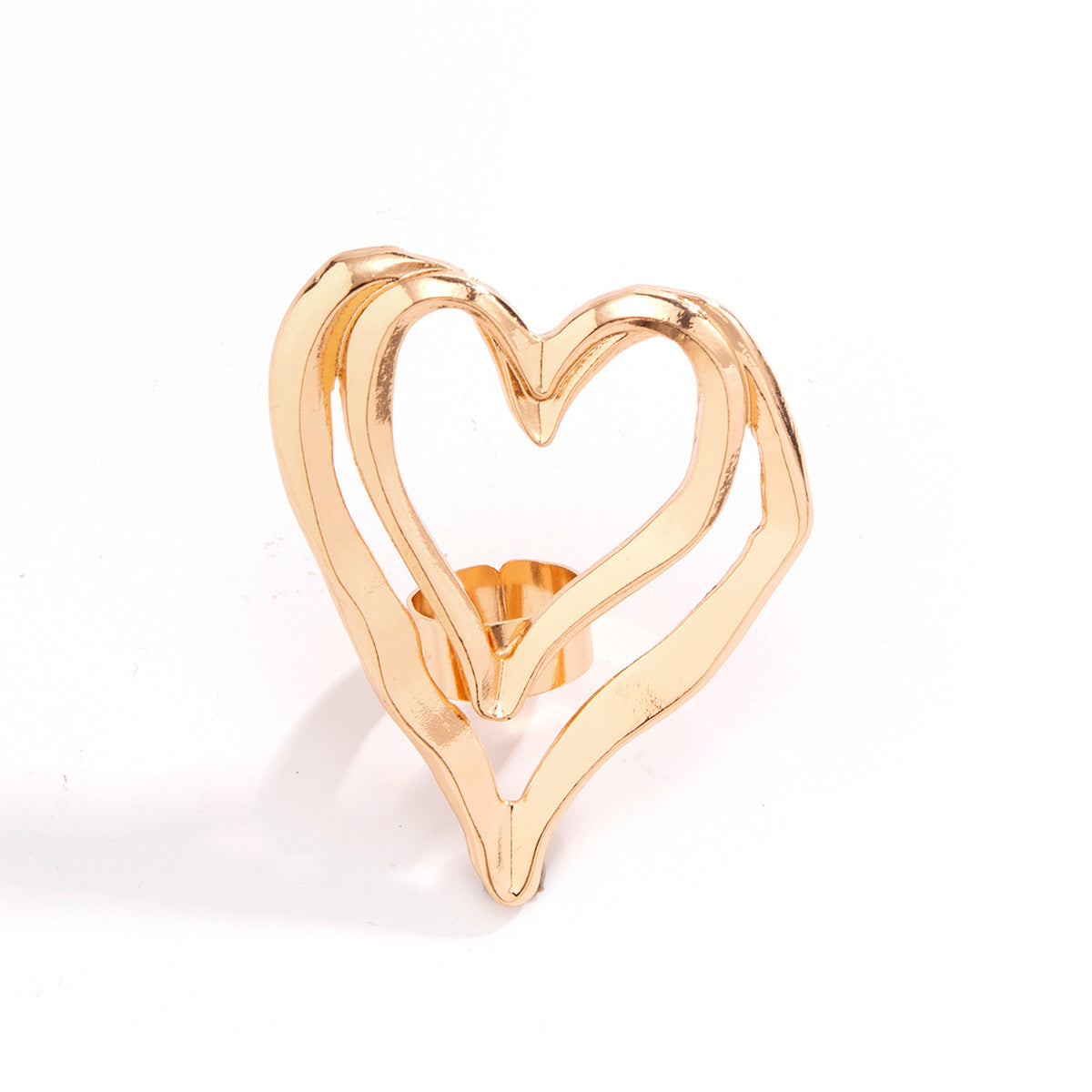 Exaggerated Sweet Cool Style Metal Big Love Rings