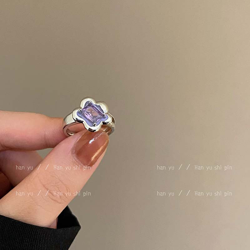 Vintage Court Style Flowers Opal Female Niche Rings