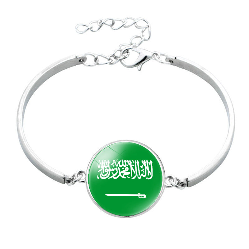 Asian National Flag Time Stone Palestine Bracelets