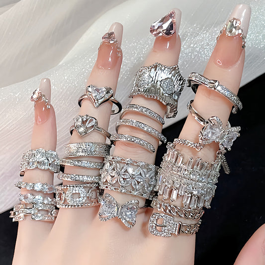Shiny Refined Zircon Style Light Luxury Rings