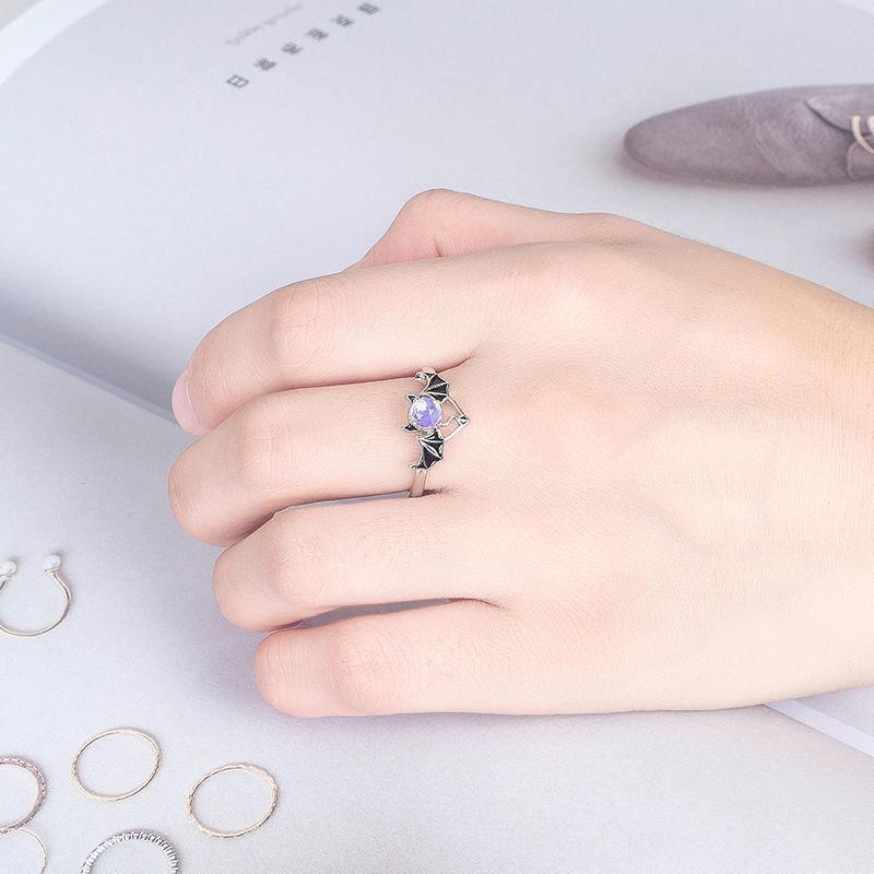 Devil Wings Moonstone Couple Fashion Valentine's Rings
