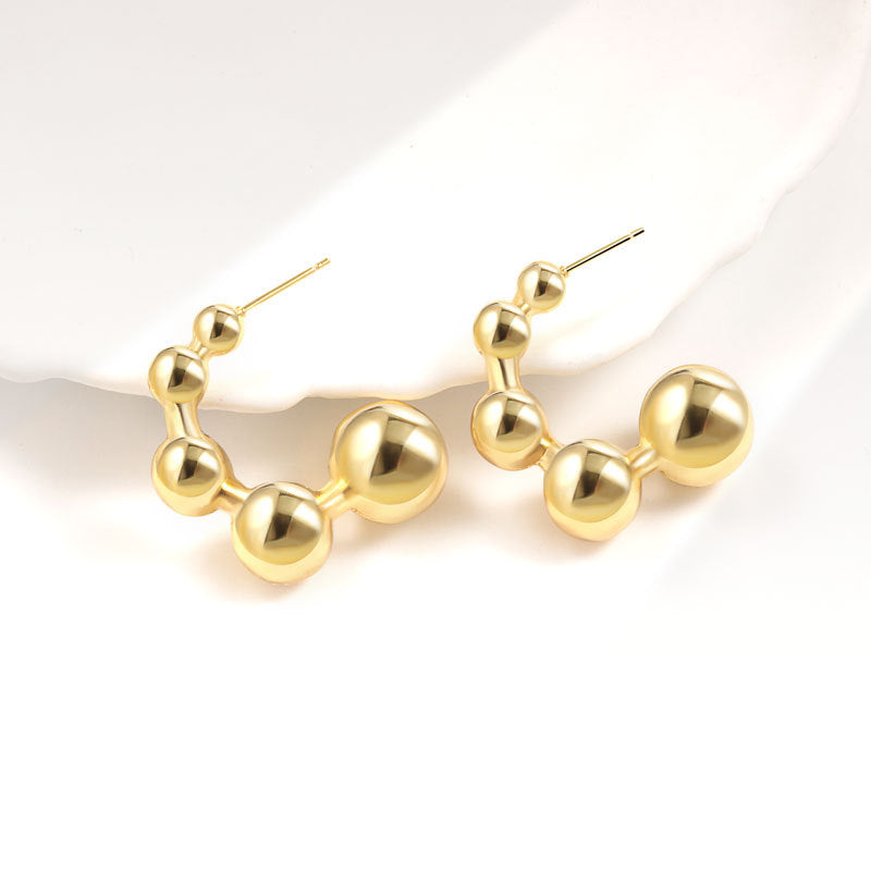 Shaped Tube Exaggerated Style Light Luxury Fashion Simple Niche Earrings