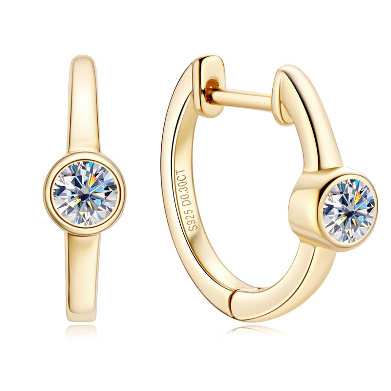Women's Live Broadcast Trendy Sterling Sier Gold-plated Personality Simple Earrings