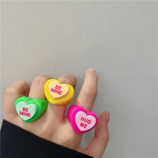 Door Color Acrylic Love Resin Letters Rings