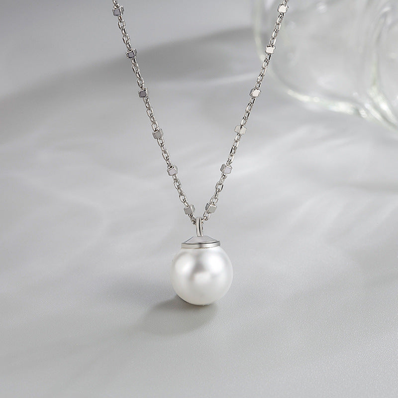 Women's Pearl Super Flash Square Chain Affordable Luxury Fashion Necklaces