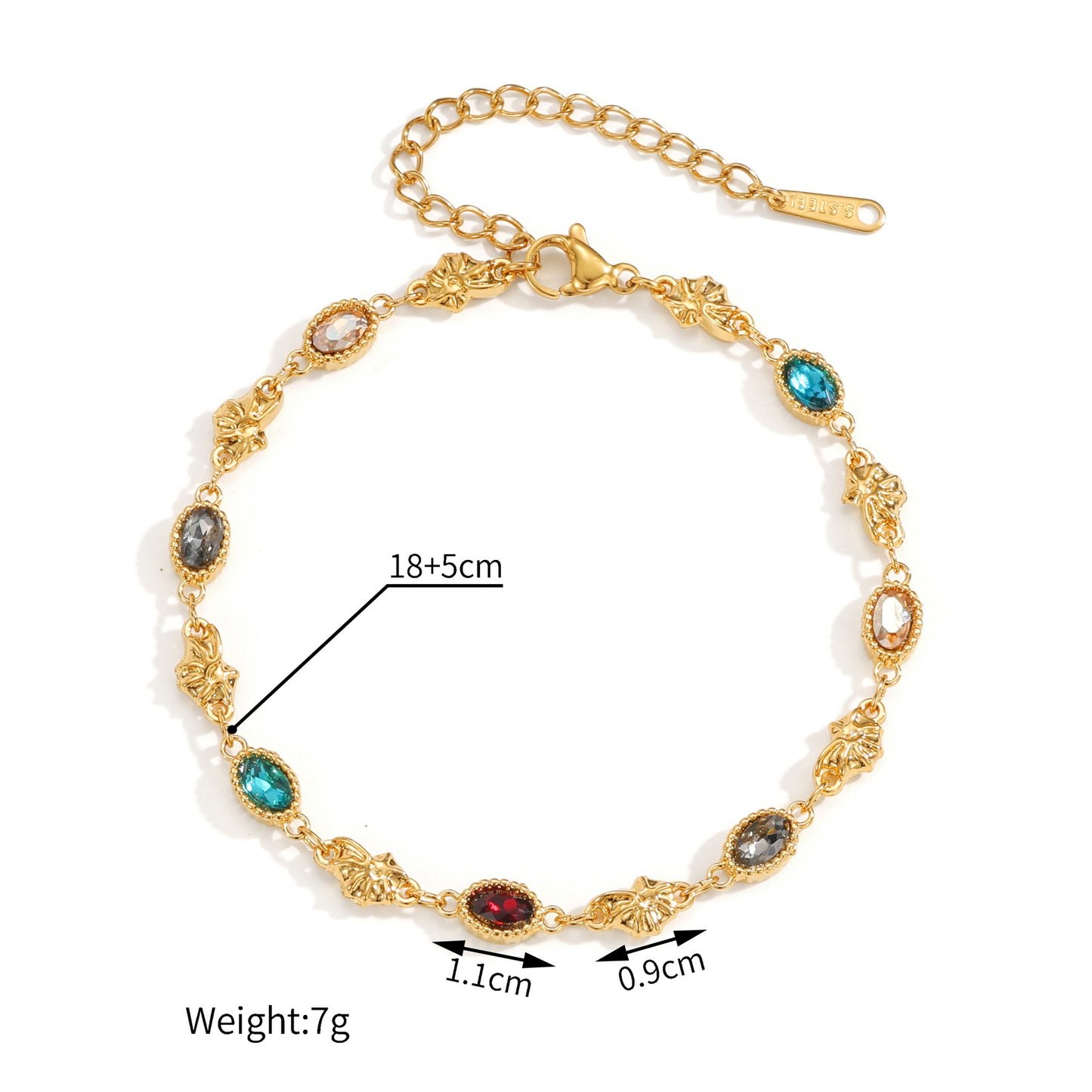 Women's Loving Heart Zircon Gold Fashion Design Stainless Steel Jewelry Set
