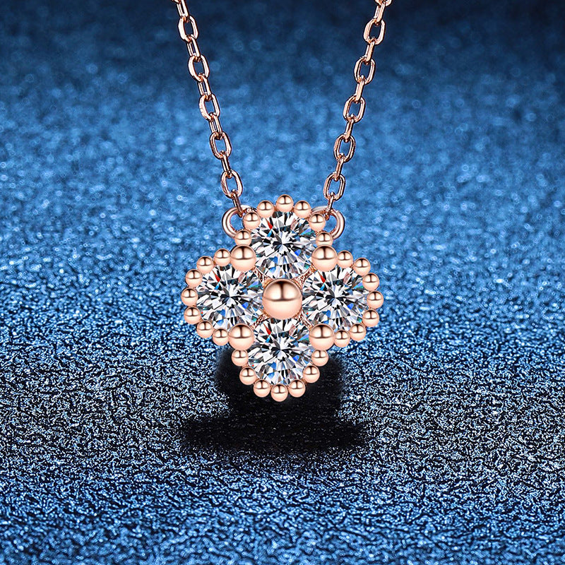 Women's Rose Gold Carat Color Moissanite Full Necklaces