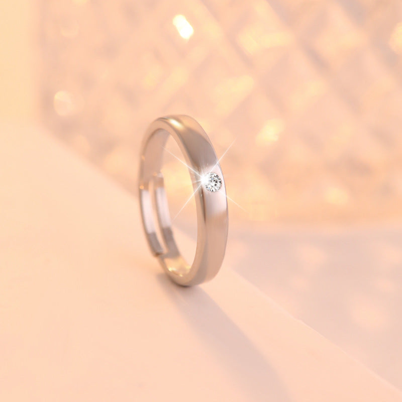 Korean Style Artificial Diamond Couple Female Zircon Rings