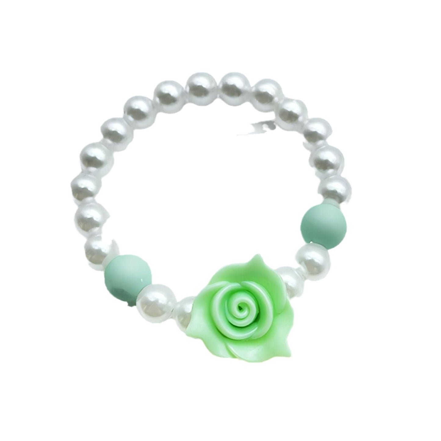 Children's Acrylic Petal Macaron Color Cute Pearl Bracelets