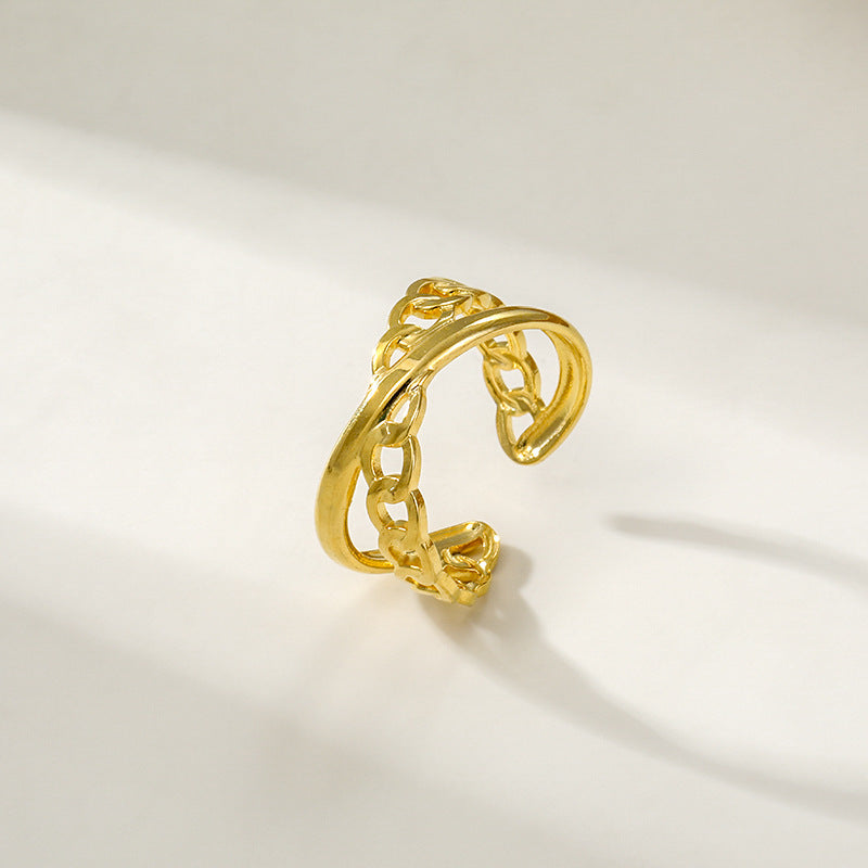 Steel Female Niche Design Chain Stainless Rings
