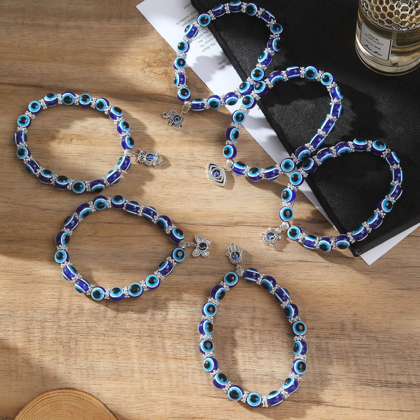Summer Beach Foot Alloy Devil's Eye Bead Bracelet