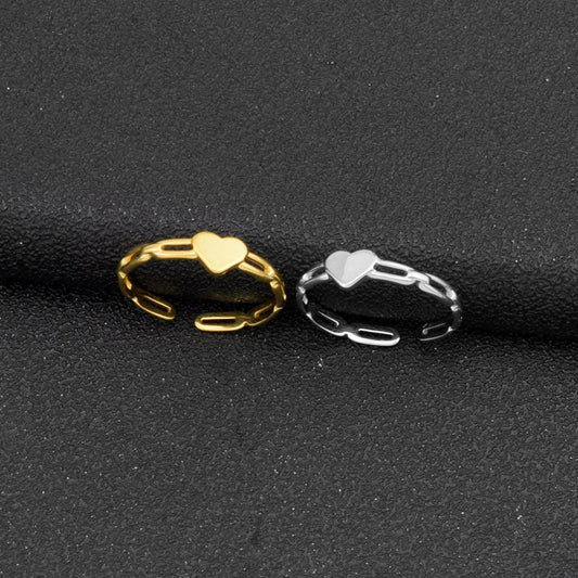 Buckle Hollow Heart-shaped Titanium Steel Female Minimalism Rings
