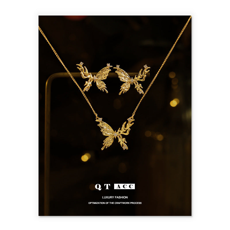 Brass Gold-plated French Style Retro Gentle Necklaces