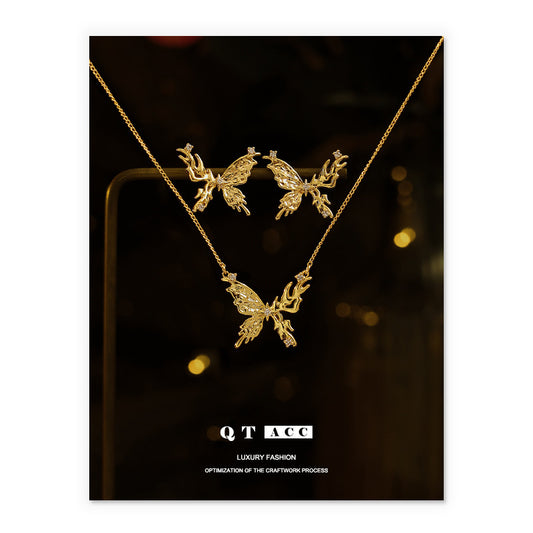 Brass Gold-plated French Style Retro Gentle Necklaces