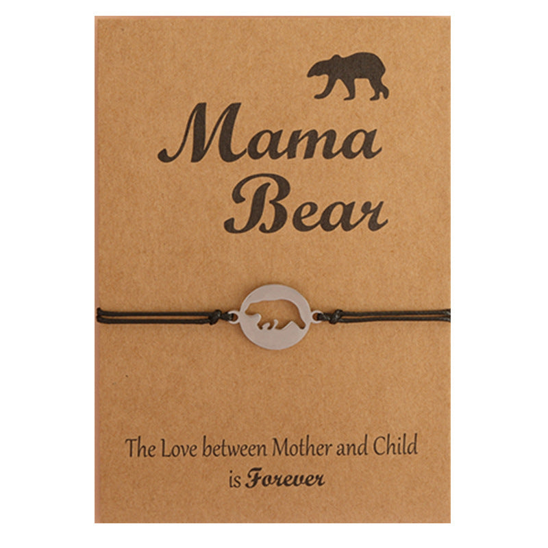 Card Creative Stainless Steel Hollow Bear Bracelets