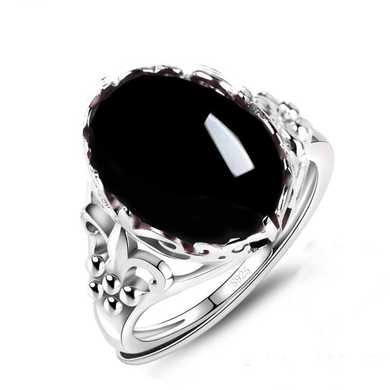 Women's Open Crown Diamond Hollow Pattern Adjustable Ethnic Rings