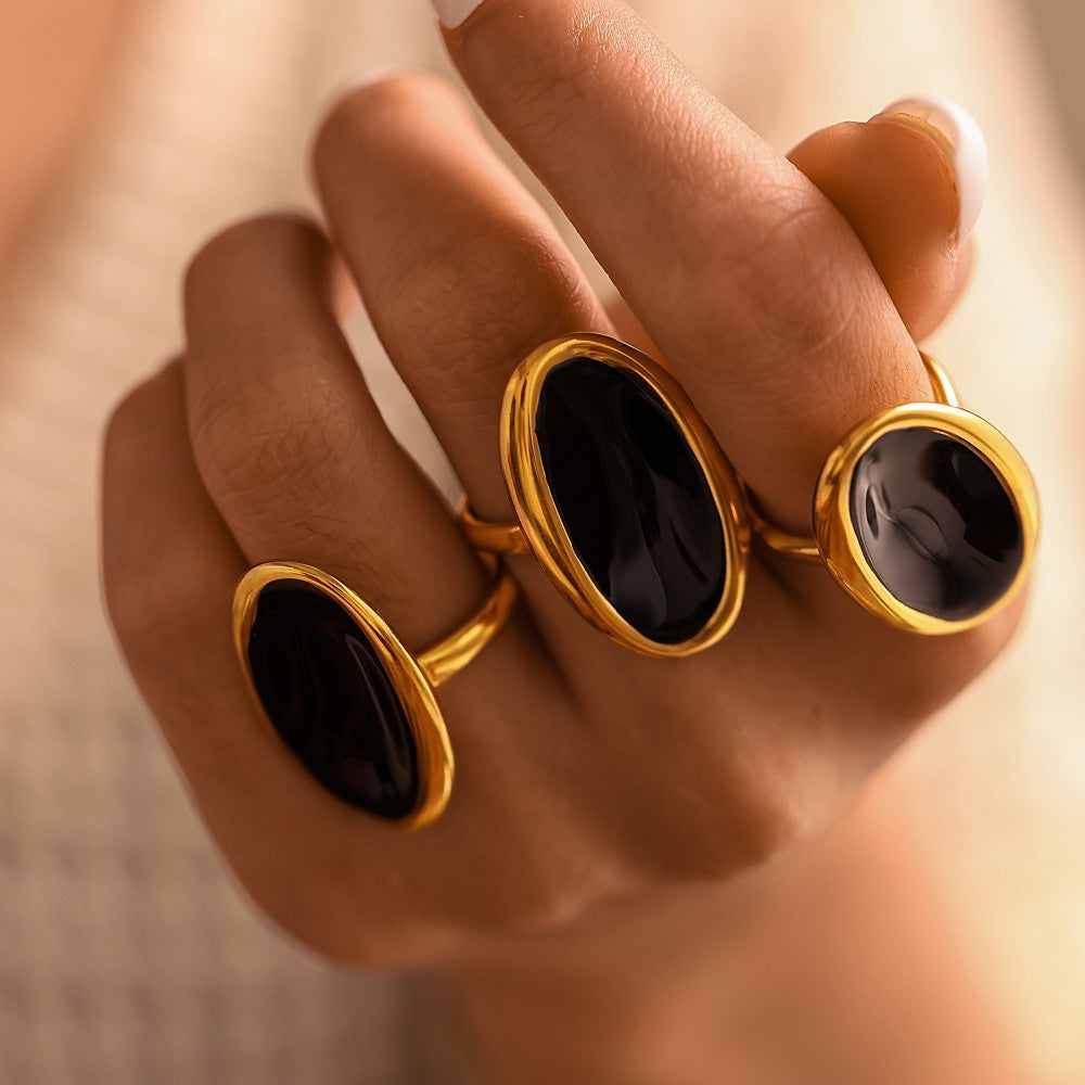 Open Light Luxury Drop Oil Casting Stainless Rings