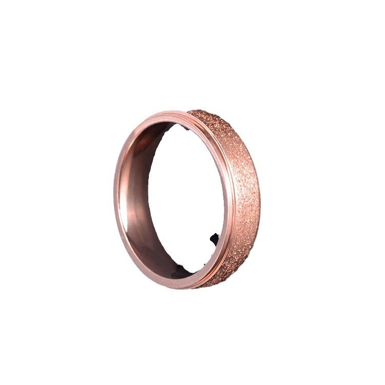 Titanium Steel Double Step Frosted Simple Rings