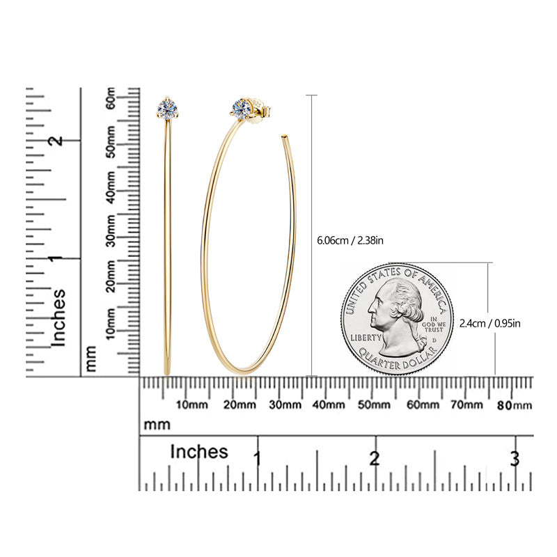 Women's Elegant Sterling Sier Moissanite High Niche Earrings