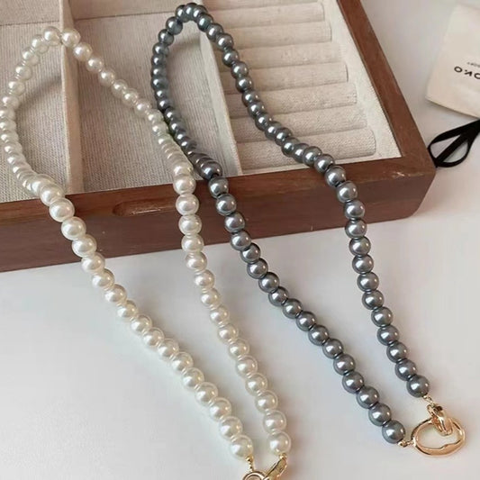 Buckle Gray White Red Pearl Light Luxury Female Necklaces
