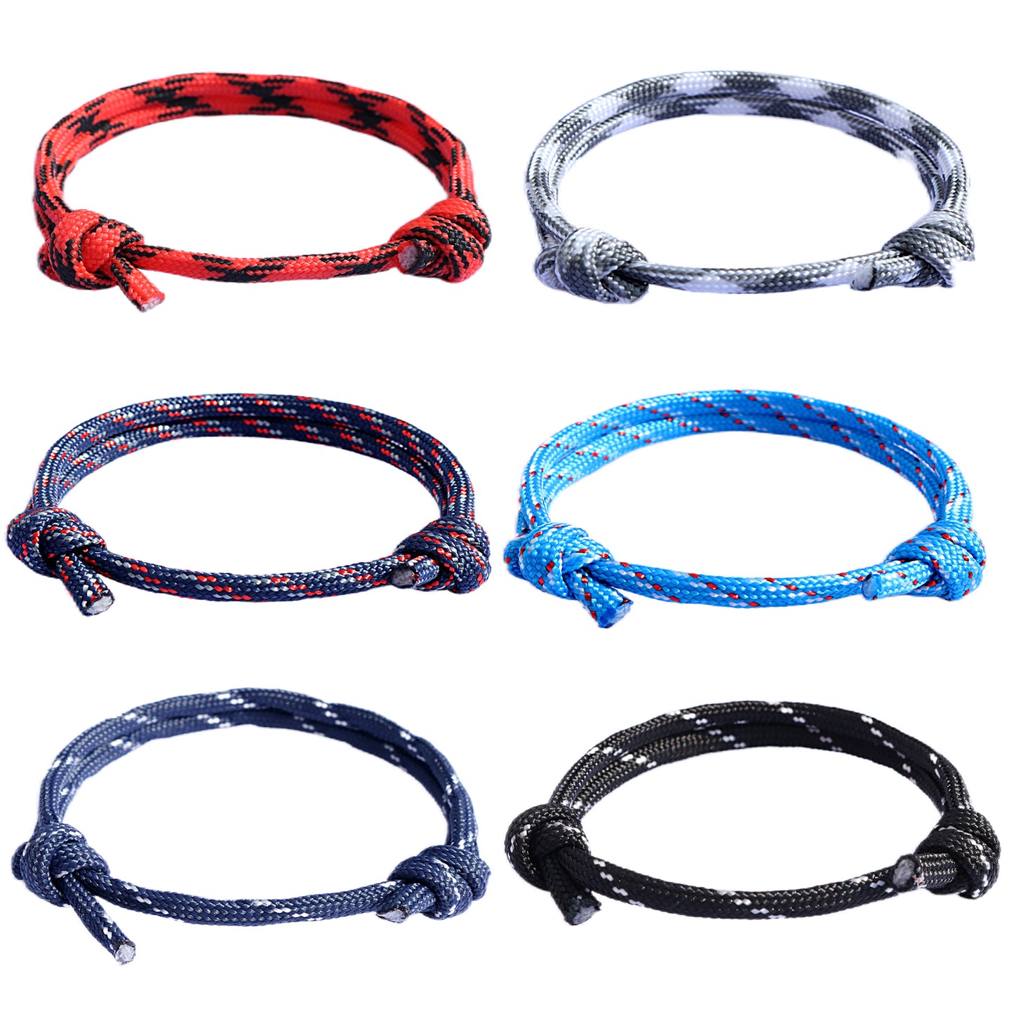 Men's Nautical Nylon Adjustable Handmade Braided Rope Bracelets