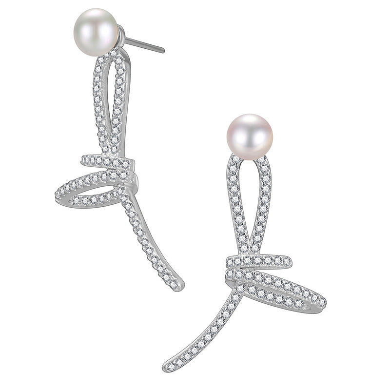 Bow Ribbon Light Luxury Premium Sterling Sier Earrings