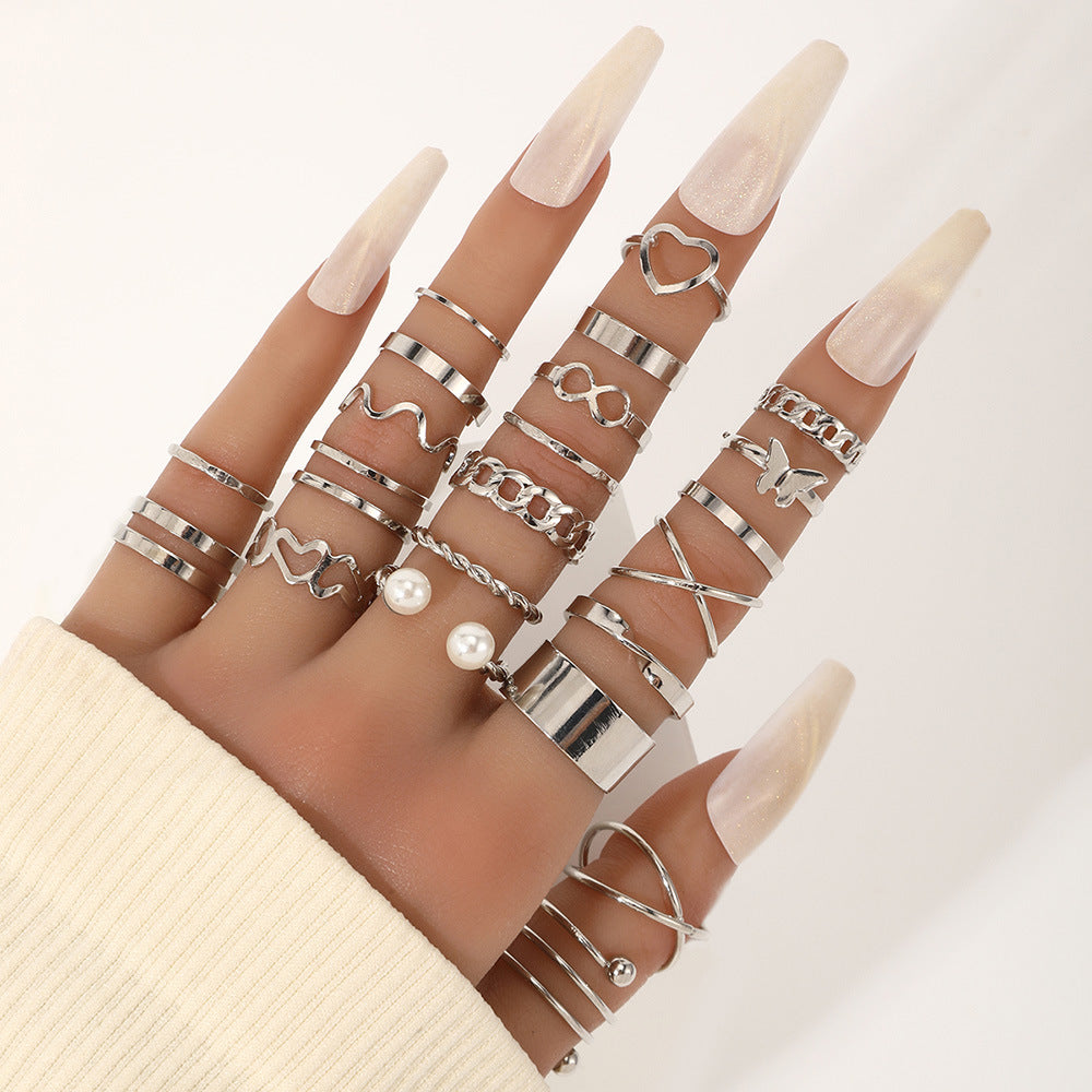 Sense Niche Butterfly Opening Knuckle Suit Rings