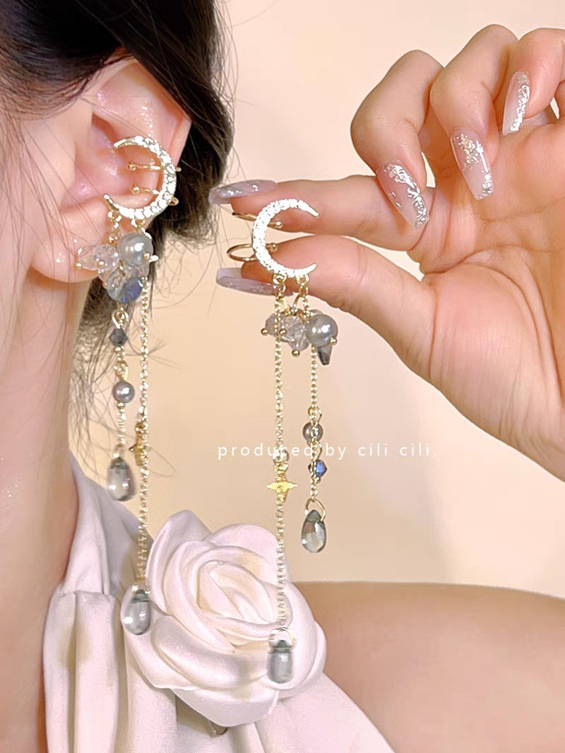 Women's Diamond Butterfly Tassel Romantic Design Style Earrings