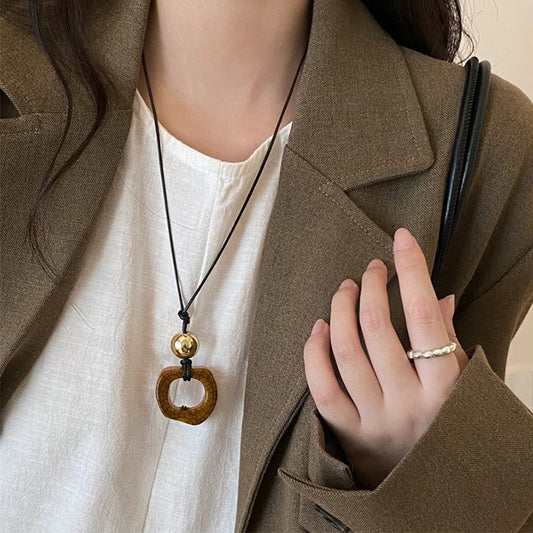 Women's Camel Bone For Niche Design Long Sweater Chain Necklaces