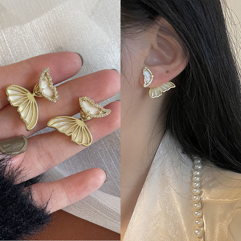 Fresh Sweet Cartoon Bunny Bear Love Heart Minority Design Refined Stud Earrings