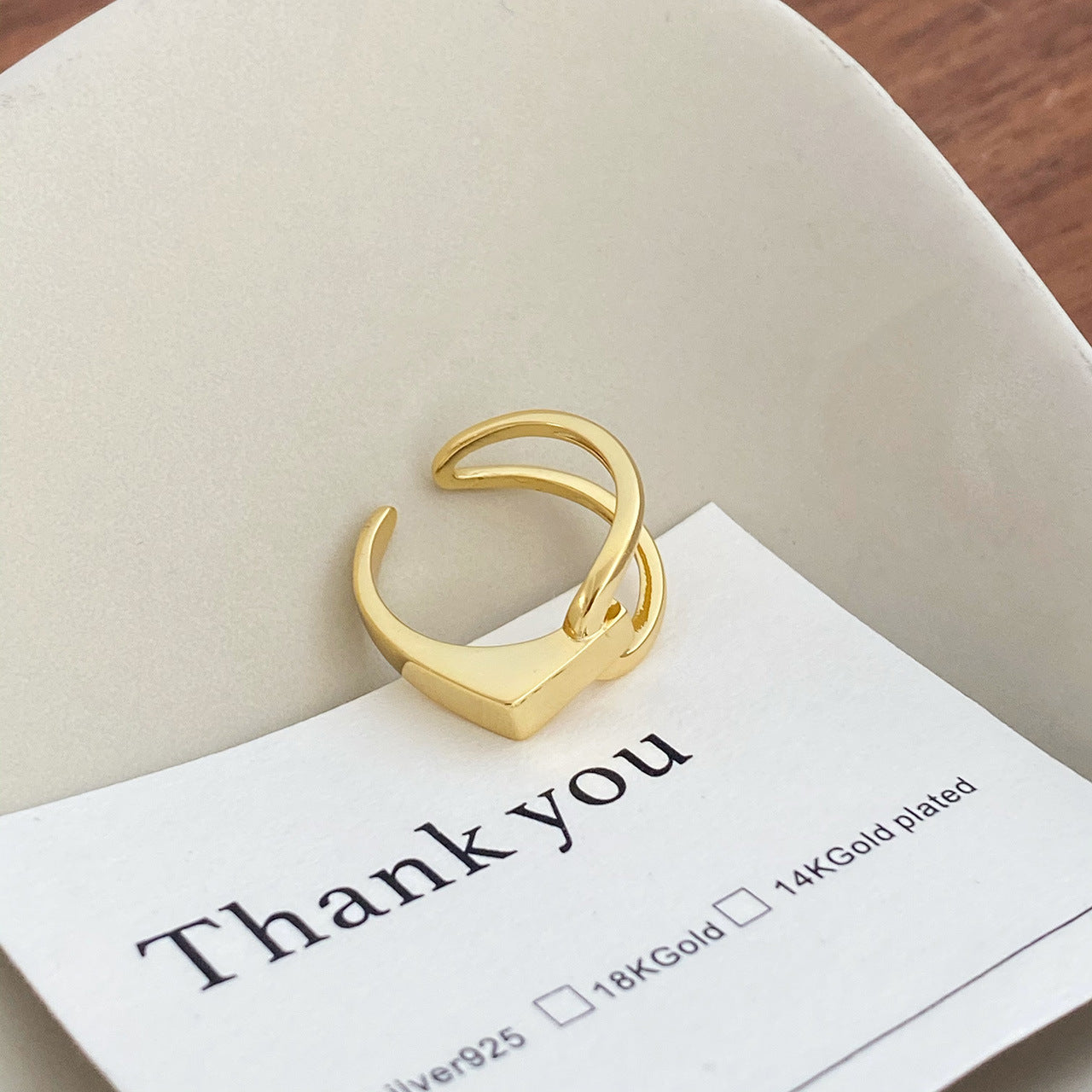 Line Asymmetric Open Female Forefinger Trendy Design Rings